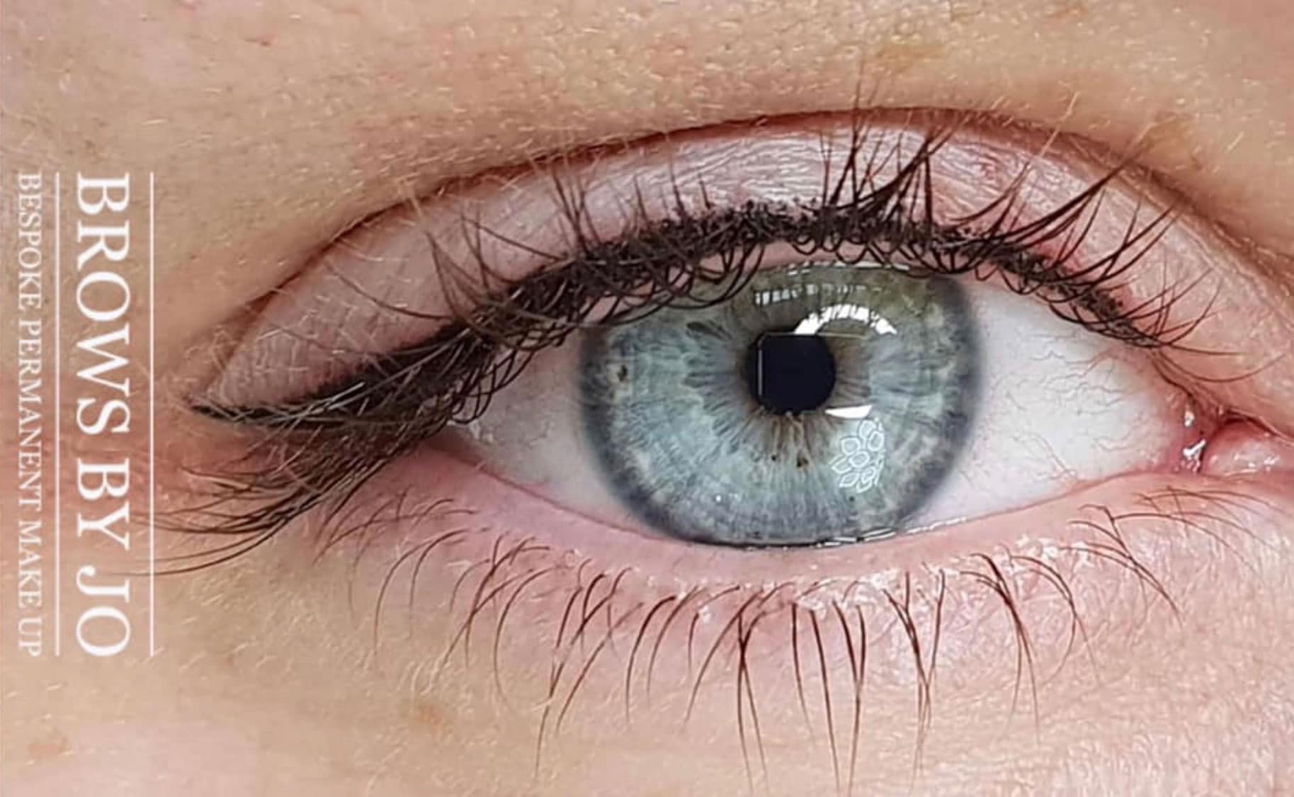 close up of semi permanent eyeliner in banbury at brows by jo
